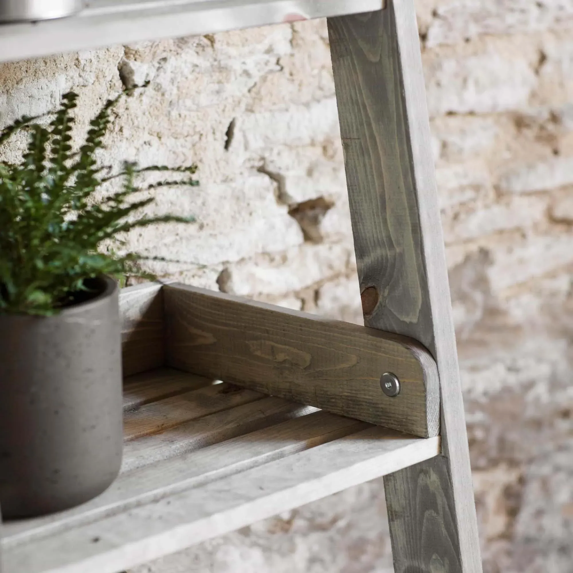 Aldsworth Wide Shelf Ladder - Natural Wood