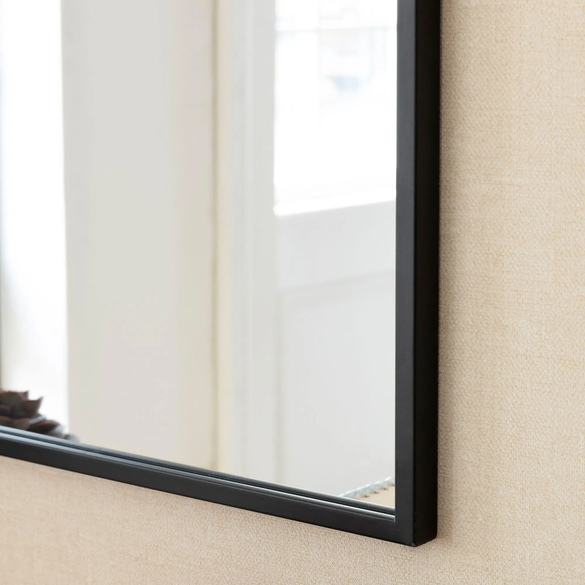Avening Square Wall Mirror - Black
