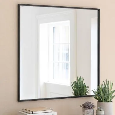 Avening Square Wall Mirror - Black image