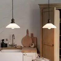 Beaulieu Ceramic Fluted Cone Double Pendant - Antique Bronze