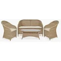 Brayford Outdoor Bench Set - Natural, Rattan