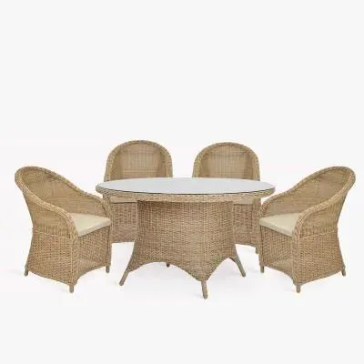 Brayford Small Round Dining Set - Natural, Rattan