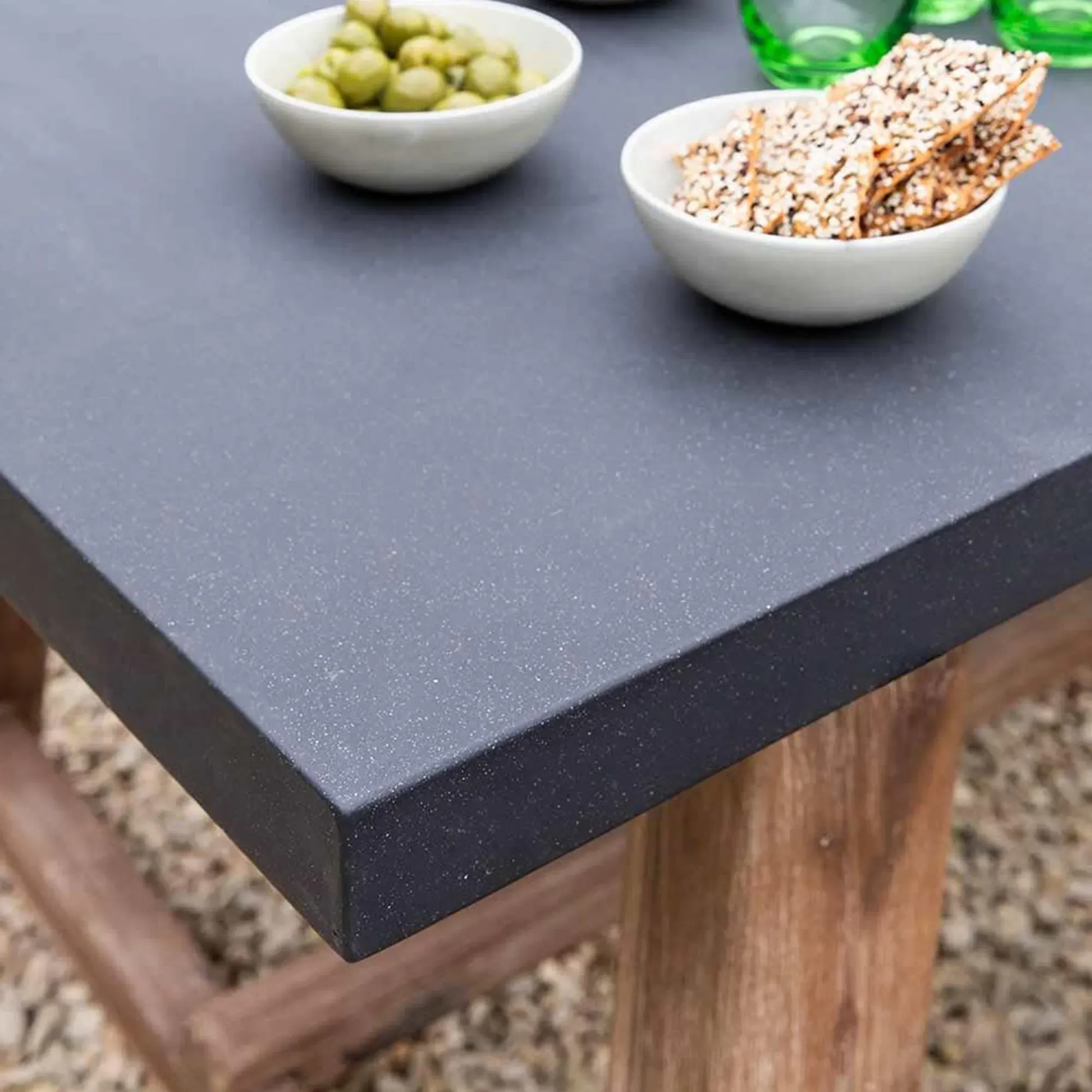 Burcot Large Outdoor Dining Table - Slate Grey