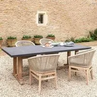Burcot Large Outdoor Dining Table - Slate Grey