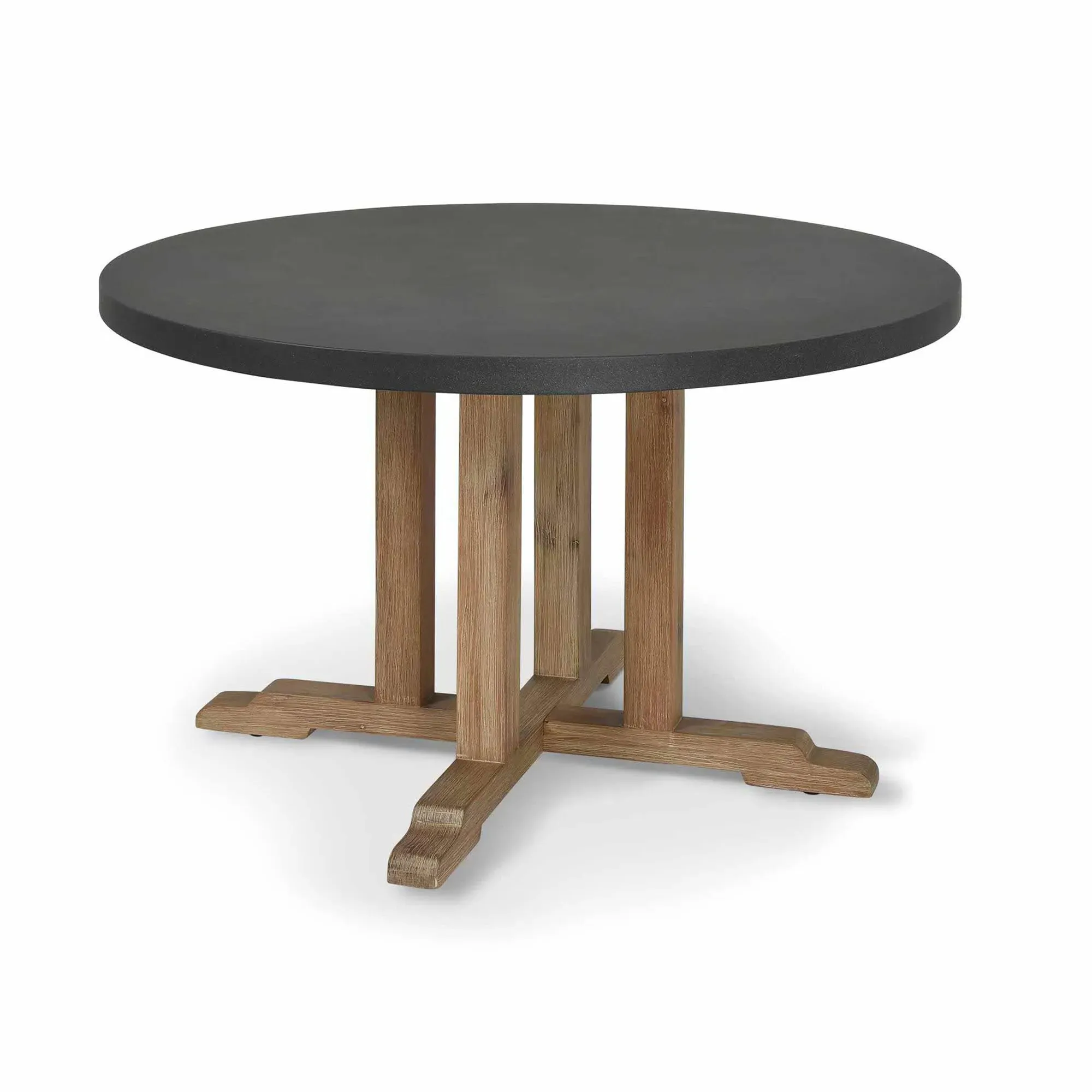 Burcot Round Outdoor Dining Table - Slate Grey