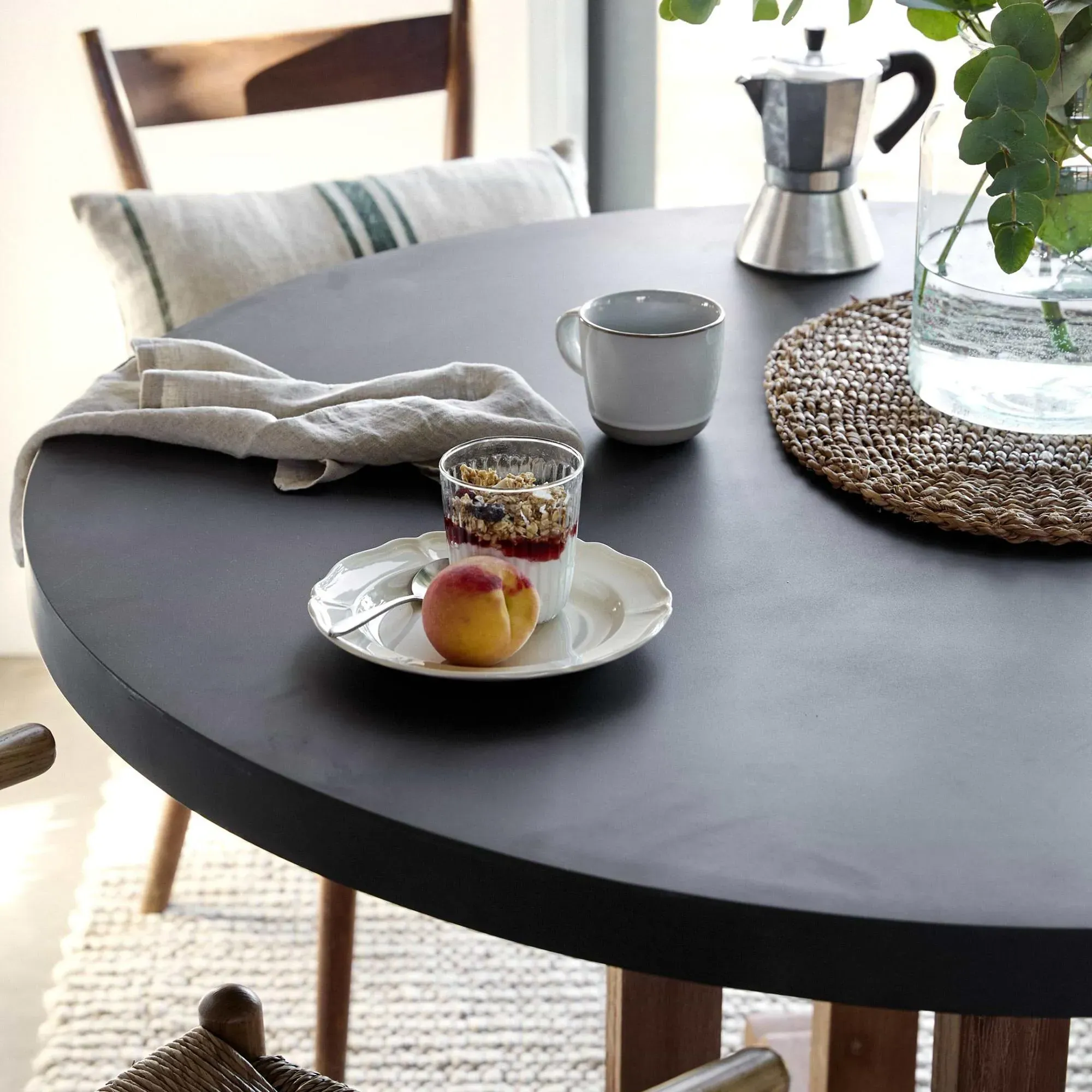 Burcot Round Outdoor Dining Table - Slate Grey