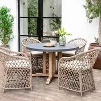Burcot Round Outdoor Dining Table - Slate Grey