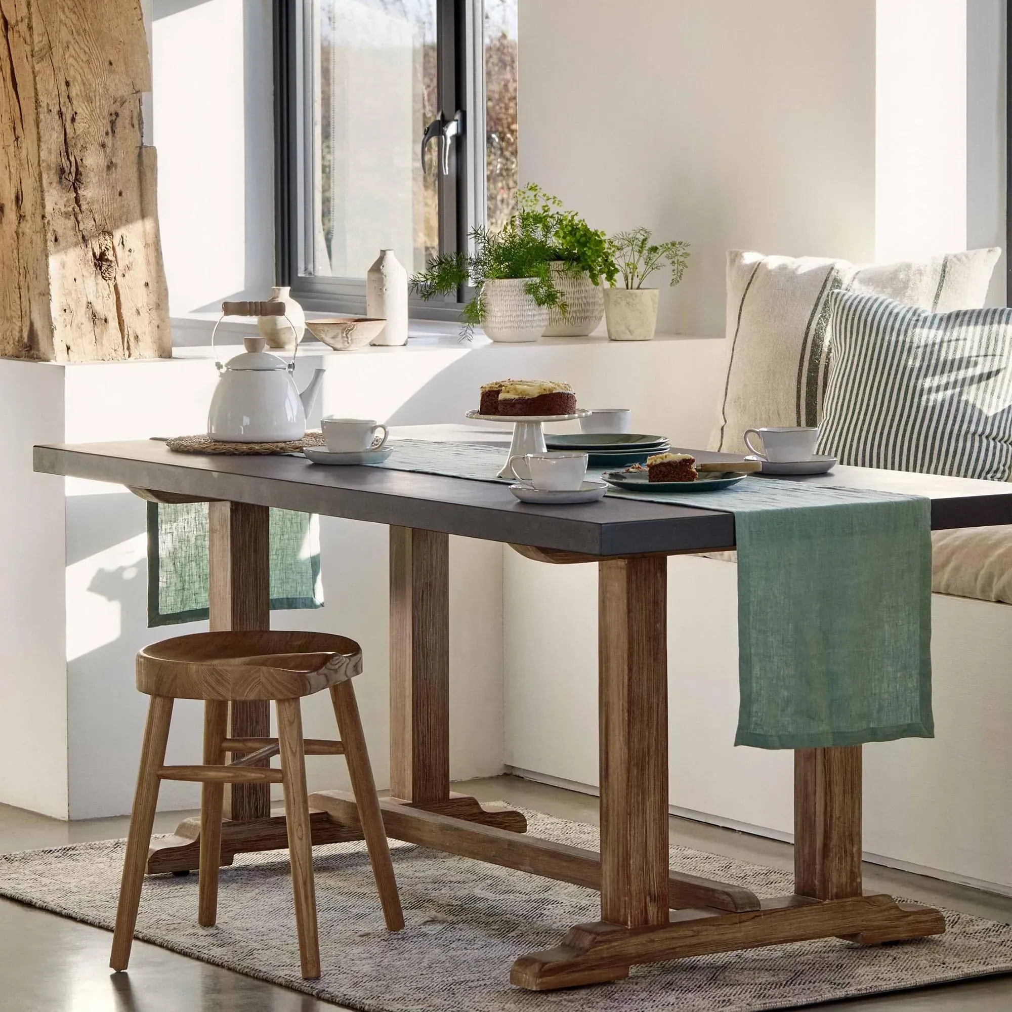 Burcot Small Outdoor Dining Table - Slate Grey