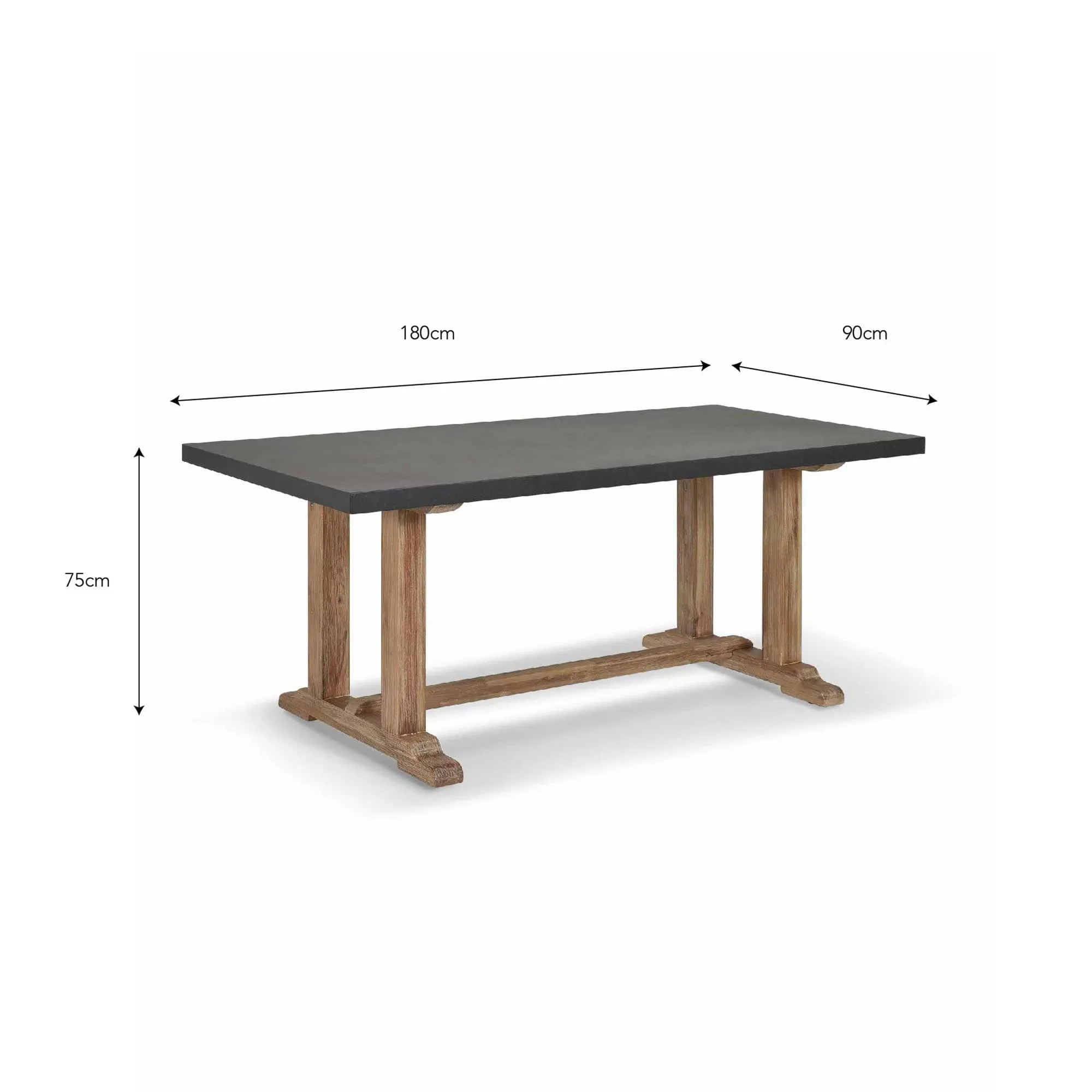 Burcot Small Outdoor Dining Table - Slate Grey