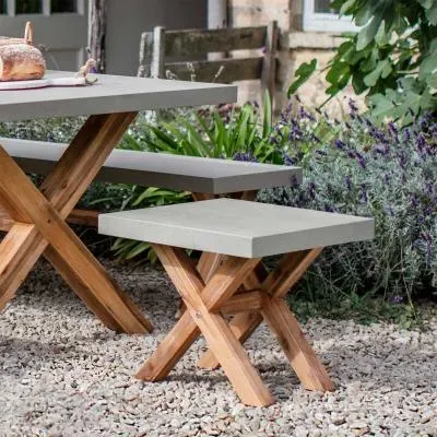 Burford Outdoor Stool - Grey, Faux Concrete image
