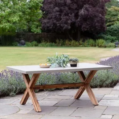 Burford Small Outdoor Table - Grey, Faux Concrete