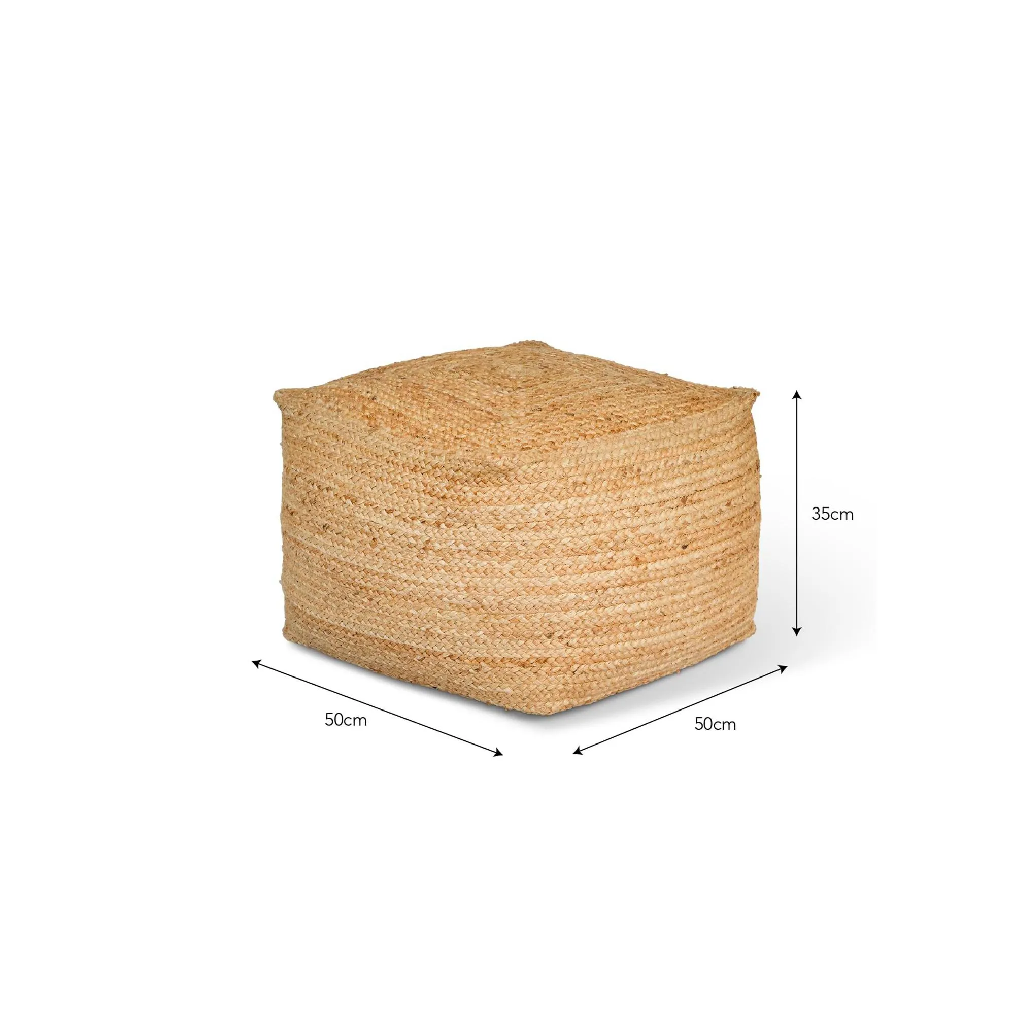 Cerney Square Foot Stool - Natural, Jute