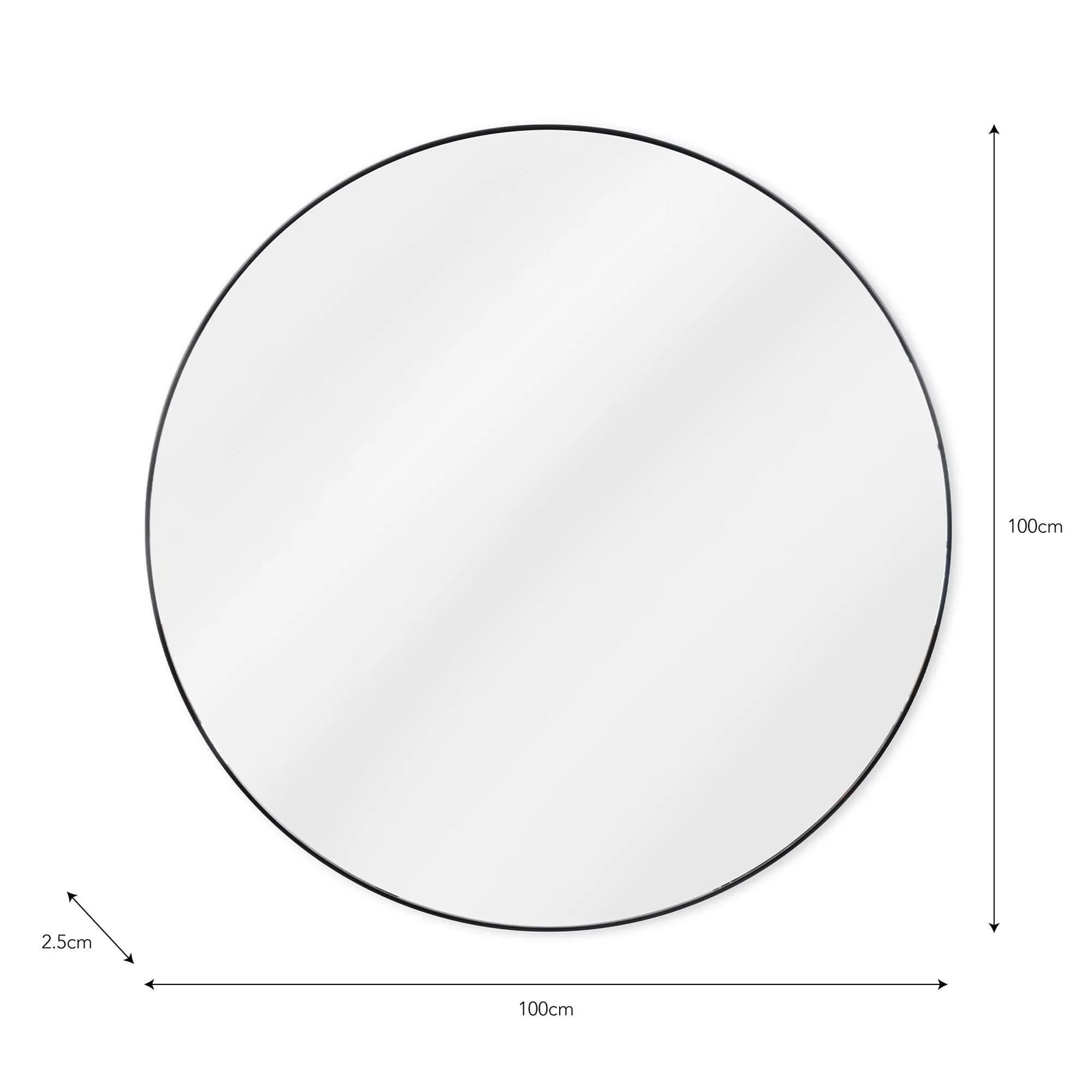 Cherington Round Wall Mirror 100cm - Black