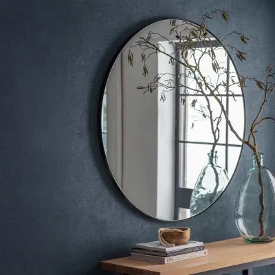 Cherington Round Wall Mirror 100cm - Black