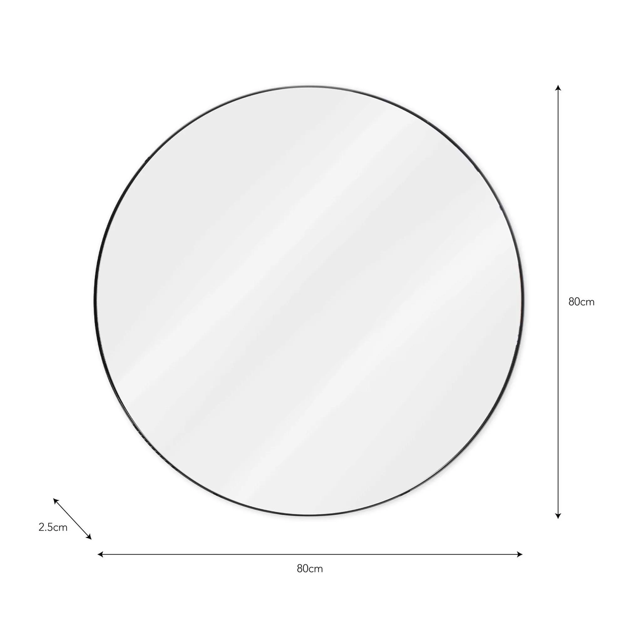 Cherington Round Wall Mirror 80cm - Black