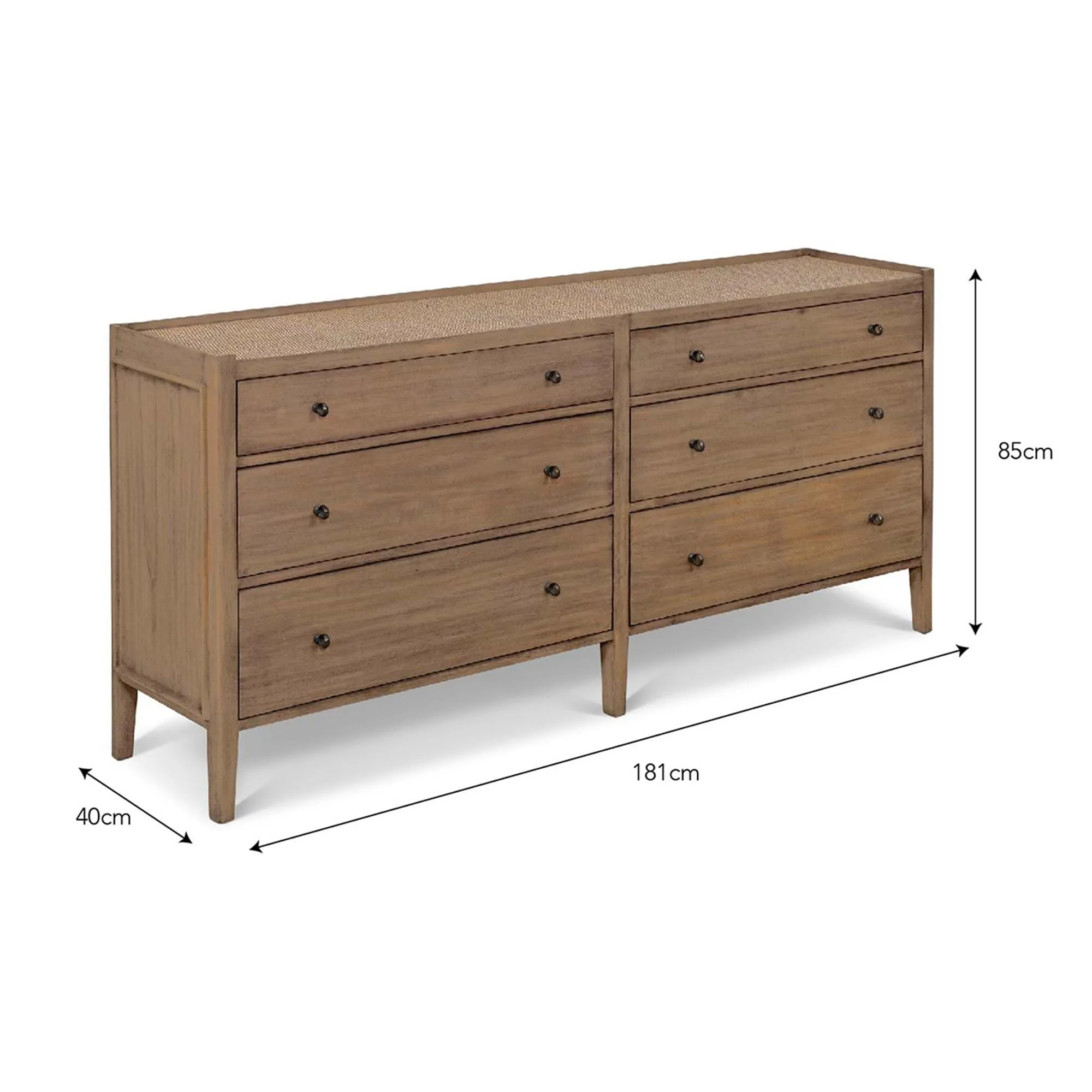 Chesterton Double Chest of Drawers - Natural, Rattan