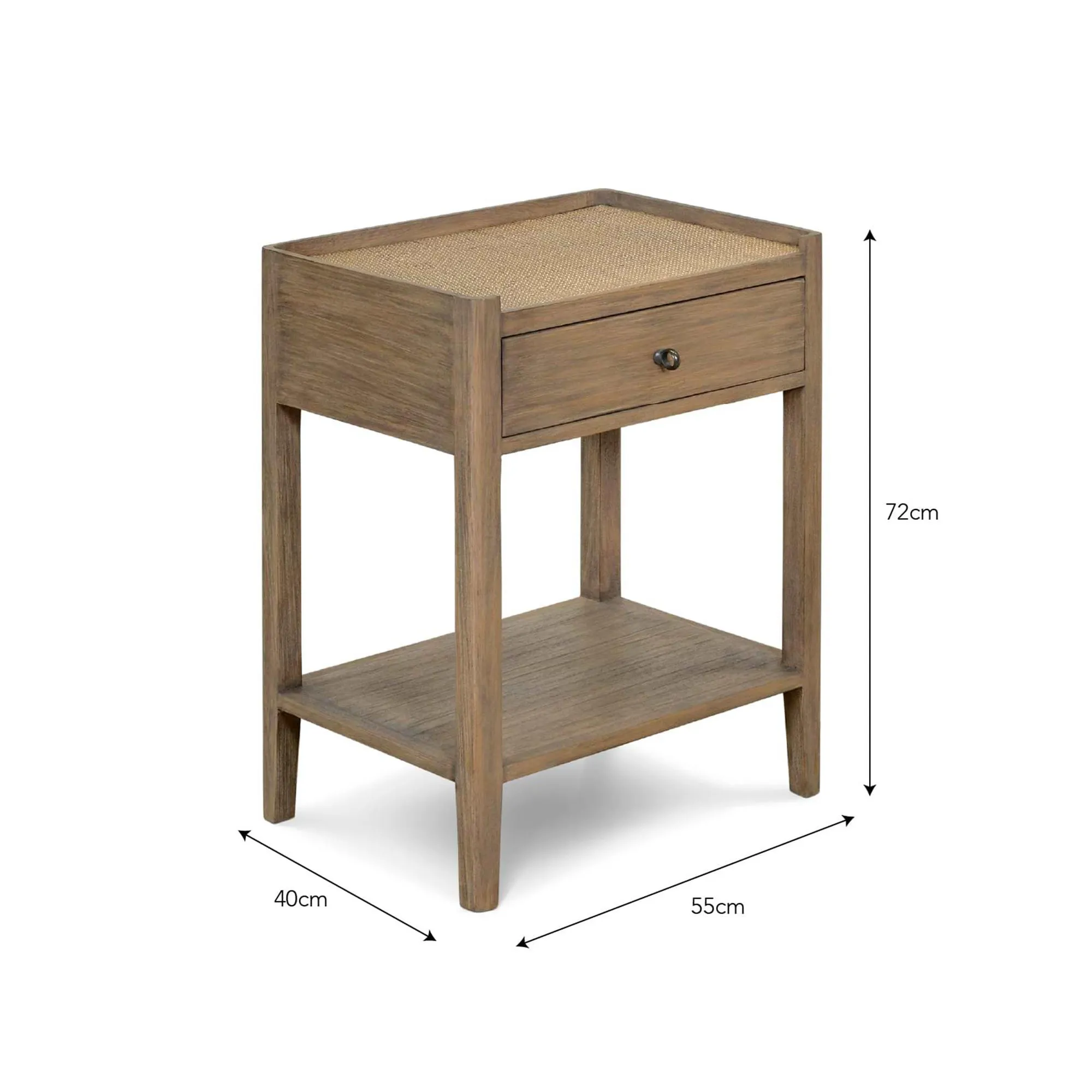 Chesterton Side Table with Drawer - Natural, Rattan