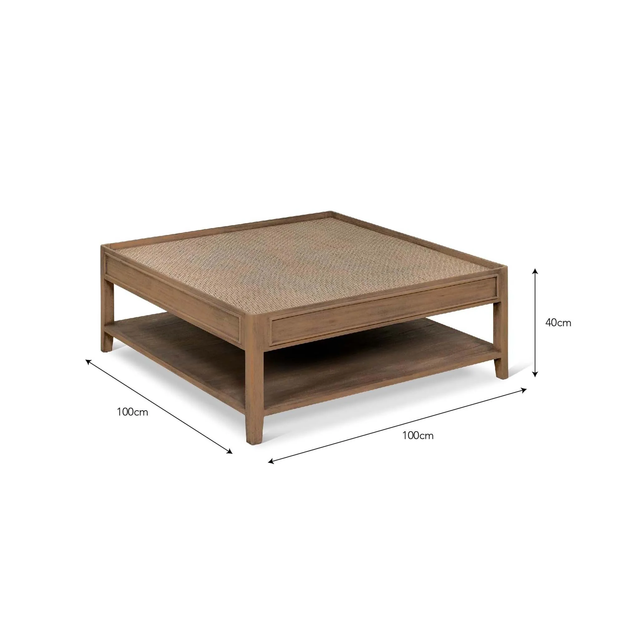 Chesterton Square Coffee Table - Natural, Rattan