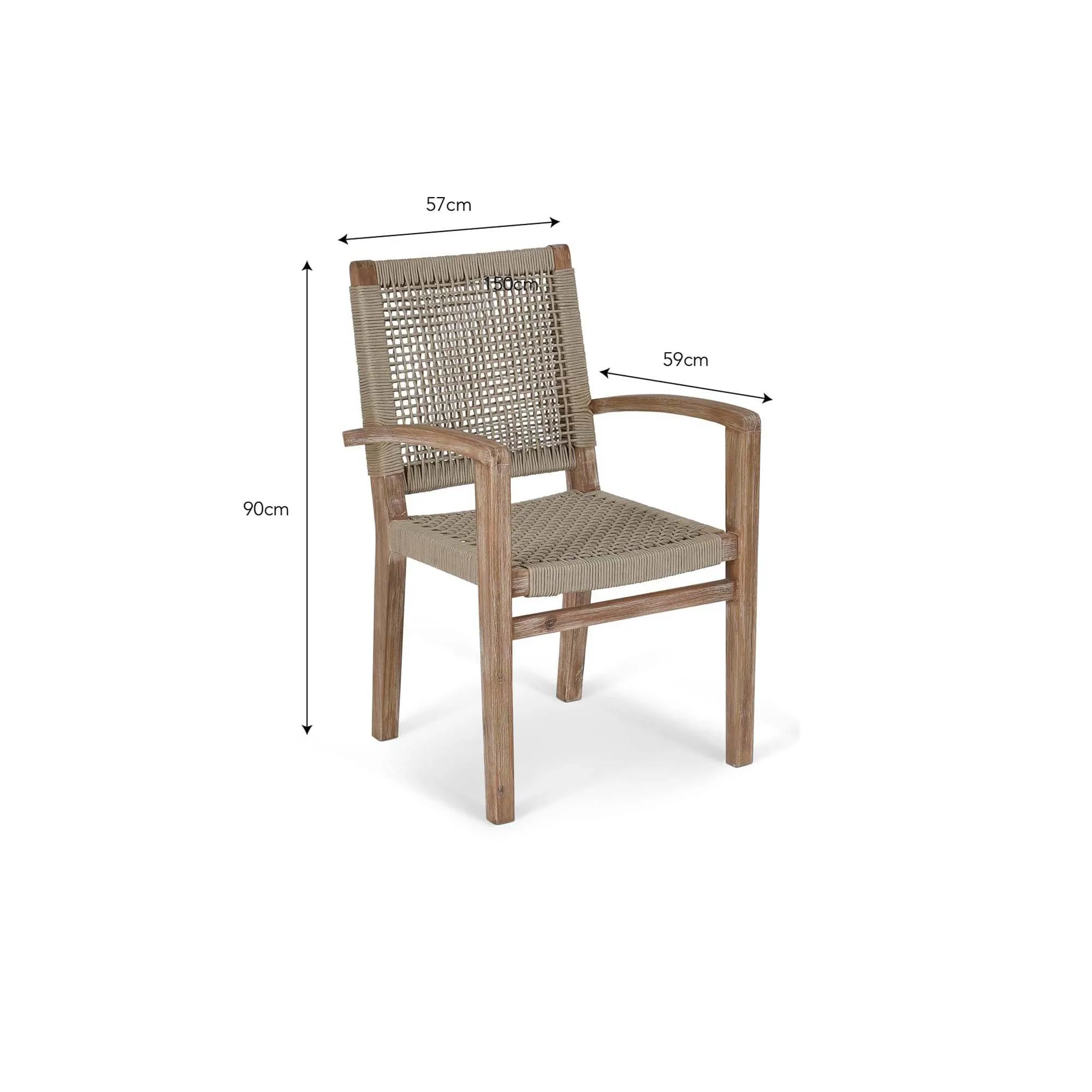 Chilford Outdoor Carver Dining Chairs Set of 2 - Natural, Solid Wood