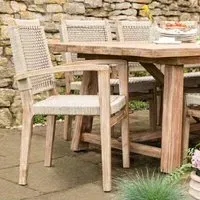 Chilford Outdoor Carver Dining Chairs Set of 2 - Natural, Solid Wood