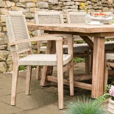 Chilford Outdoor Carver Dining Chairs Set of 2 - Natural, Solid Wood