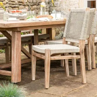 Chilford Outdoor Dining Chairs Set of 2 - Natural, Solid Wood image