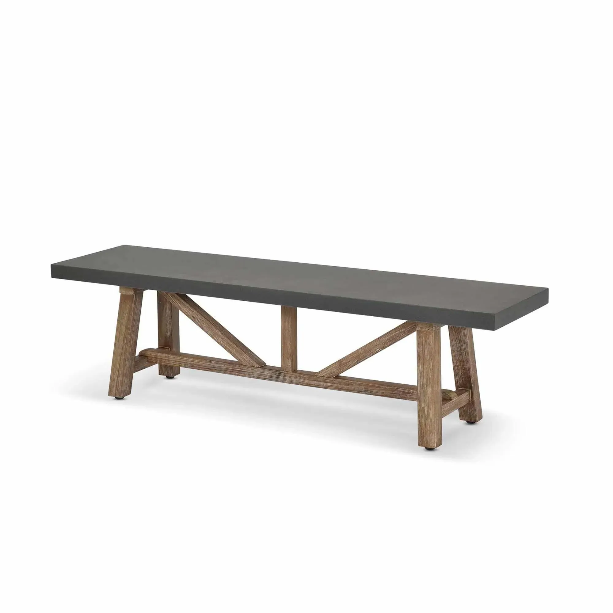 Chilford Small Outdoor Bench - Grey Slate