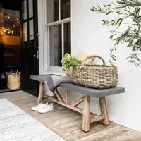 Chilford Small Outdoor Bench - Grey Slate