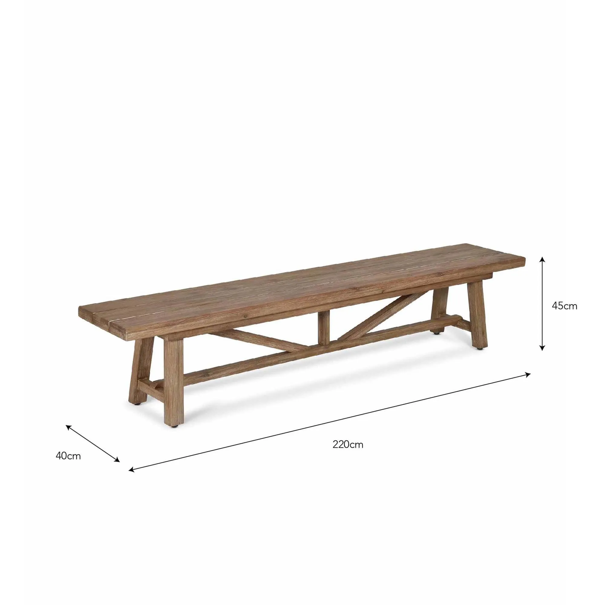 Chilford Small Outdoor Bench - Solid Wood