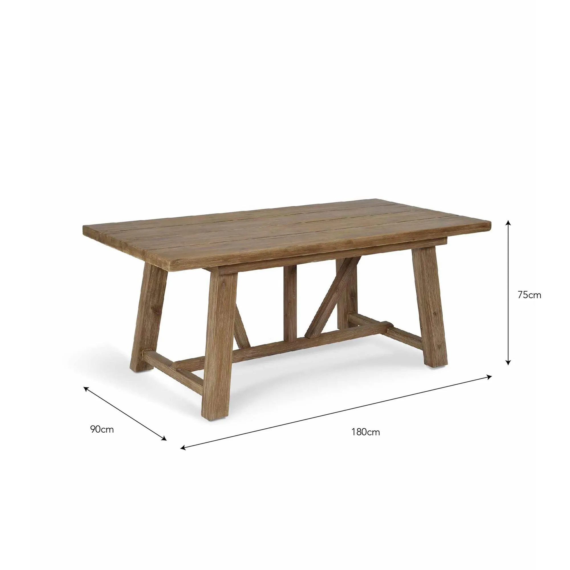 Chilford Small Outdoor Dining Table - Natural, Solid Wood