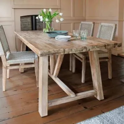 Chilford Small Outdoor Dining Table - Natural, Solid Wood image