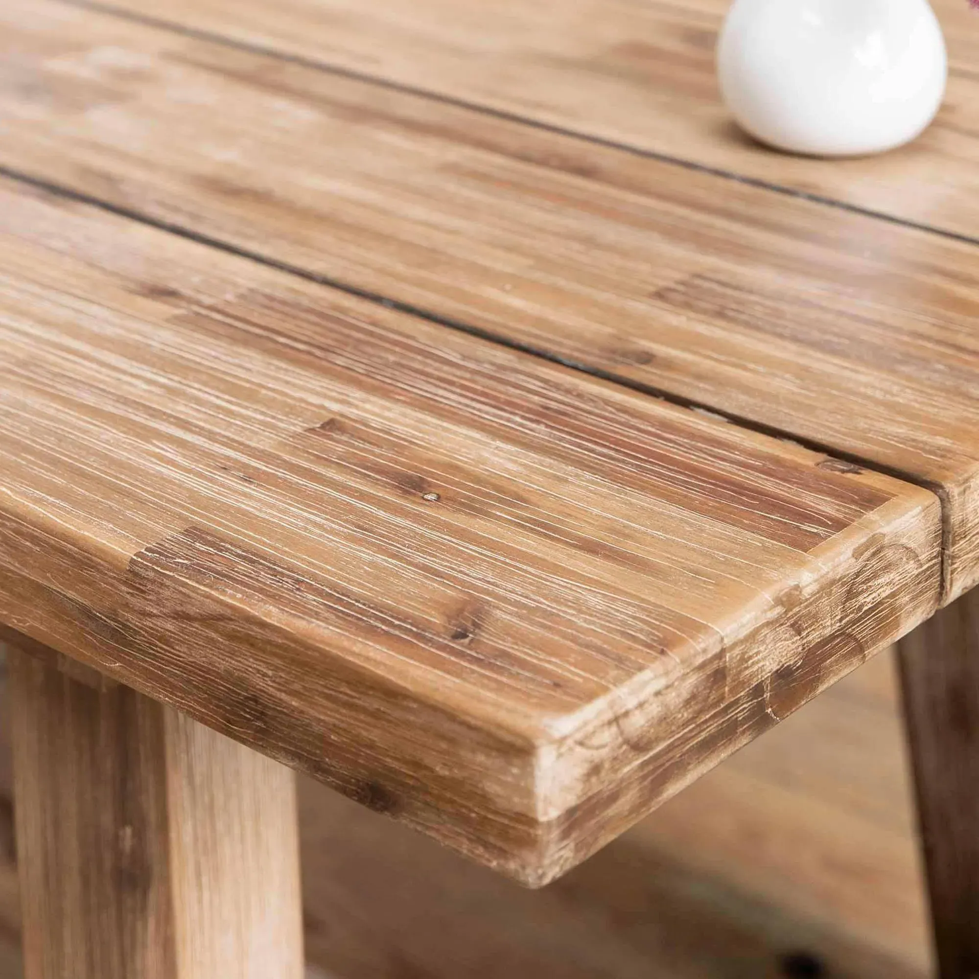 Chilford Small Outdoor Table and Bench Set - Natural, Solid Wood