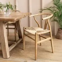 Chilthorne Wishbone Dining Chair Set of 2 - Lime Wash
