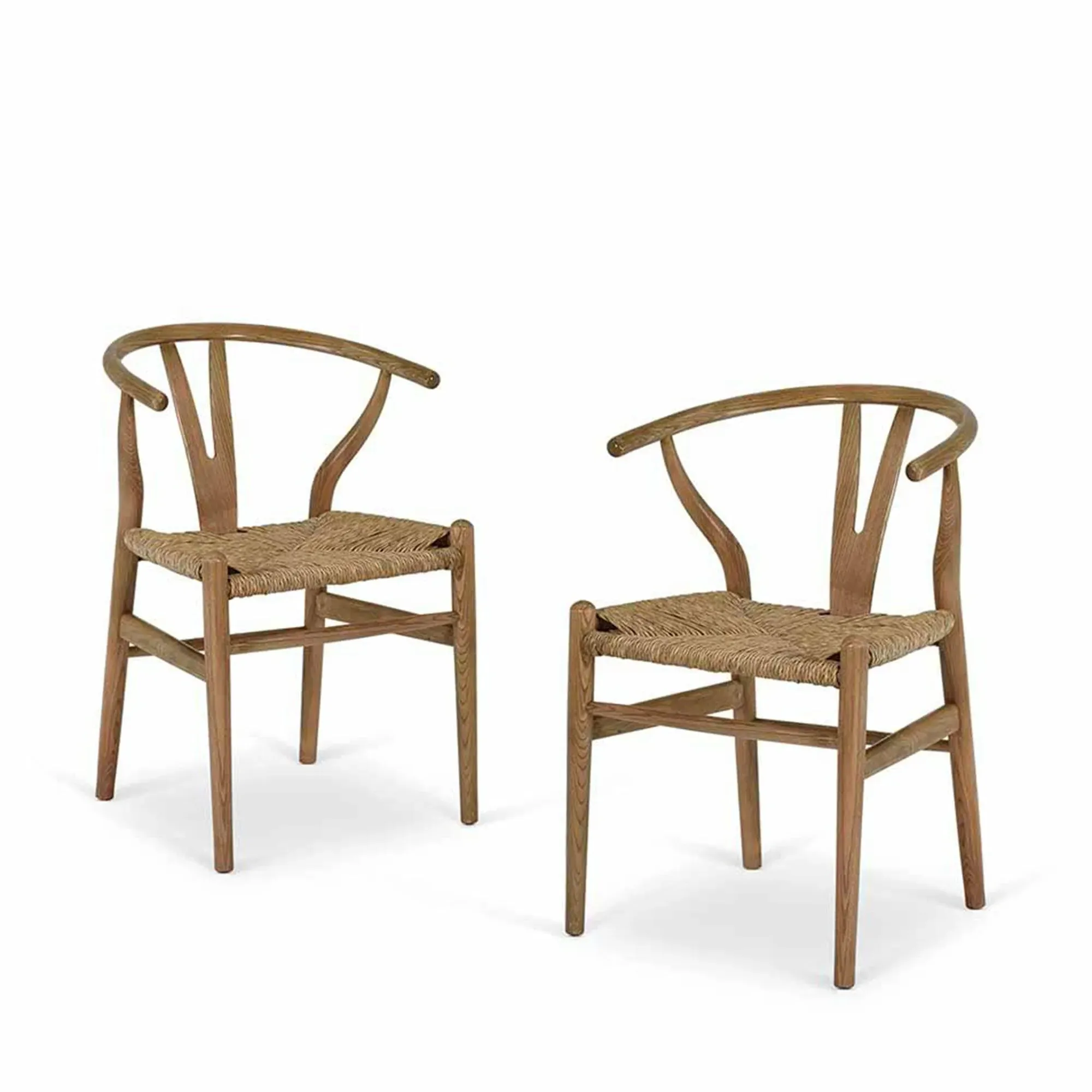 Chilthorne Wishbone Dining Chair Set of 2 - Natural