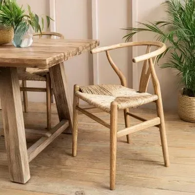 Chilthorne Wishbone Dining Chair Set of 2 - Natural
