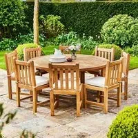 Churn Outdoor Teak Table and 8 Grisdale Chairs - Teak