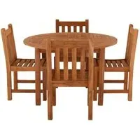 Churn Round Dining Set with Grisdale Side Chairs - Teak