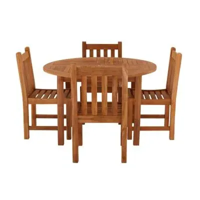 Churn Round Dining Set with Grisdale Side Chairs - Teak