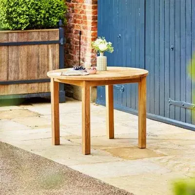 Churn Round Dining Table - Natural, Teak image
