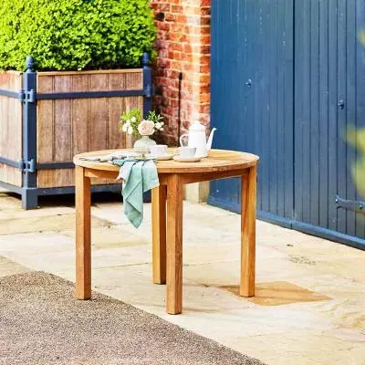 Churn Round Outdoor Table - Natural, Teak image