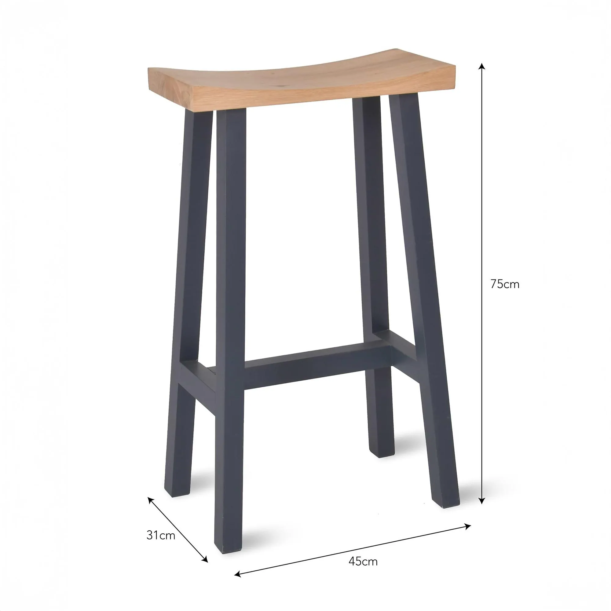 Clockhouse Bar Stool - Black, Oak