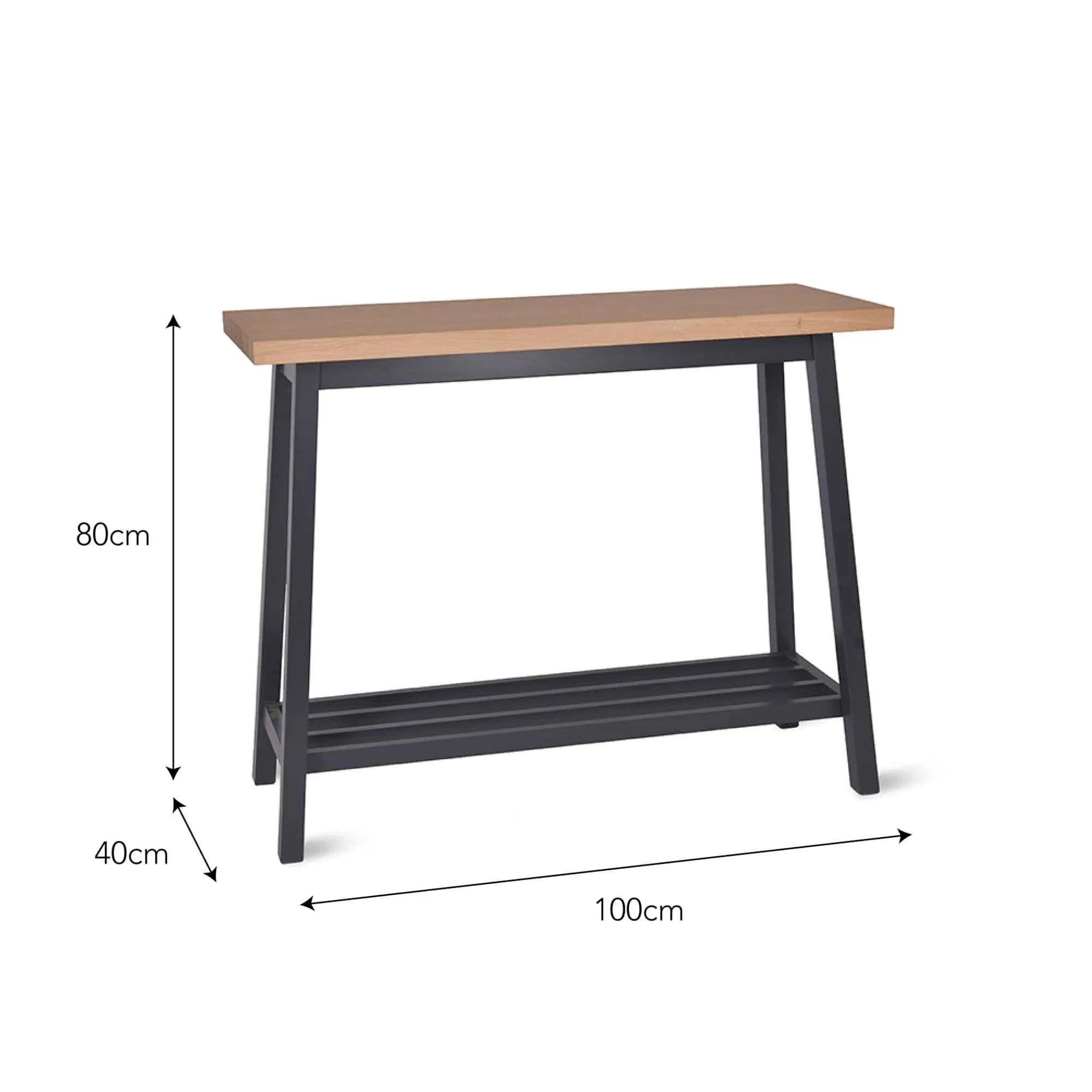 Clockhouse Console Table - Carbon, Oak