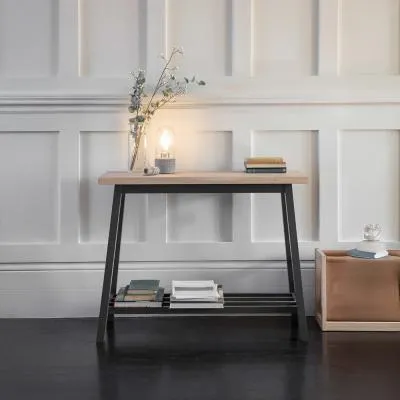 Clockhouse Console Table - Carbon, Oak