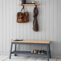 Clockhouse Hallway Bench - Charcoal, Oak
