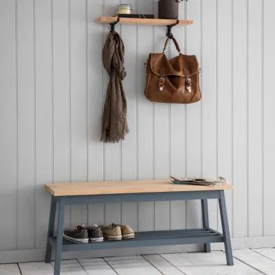 Clockhouse Hallway Bench - Charcoal, Oak