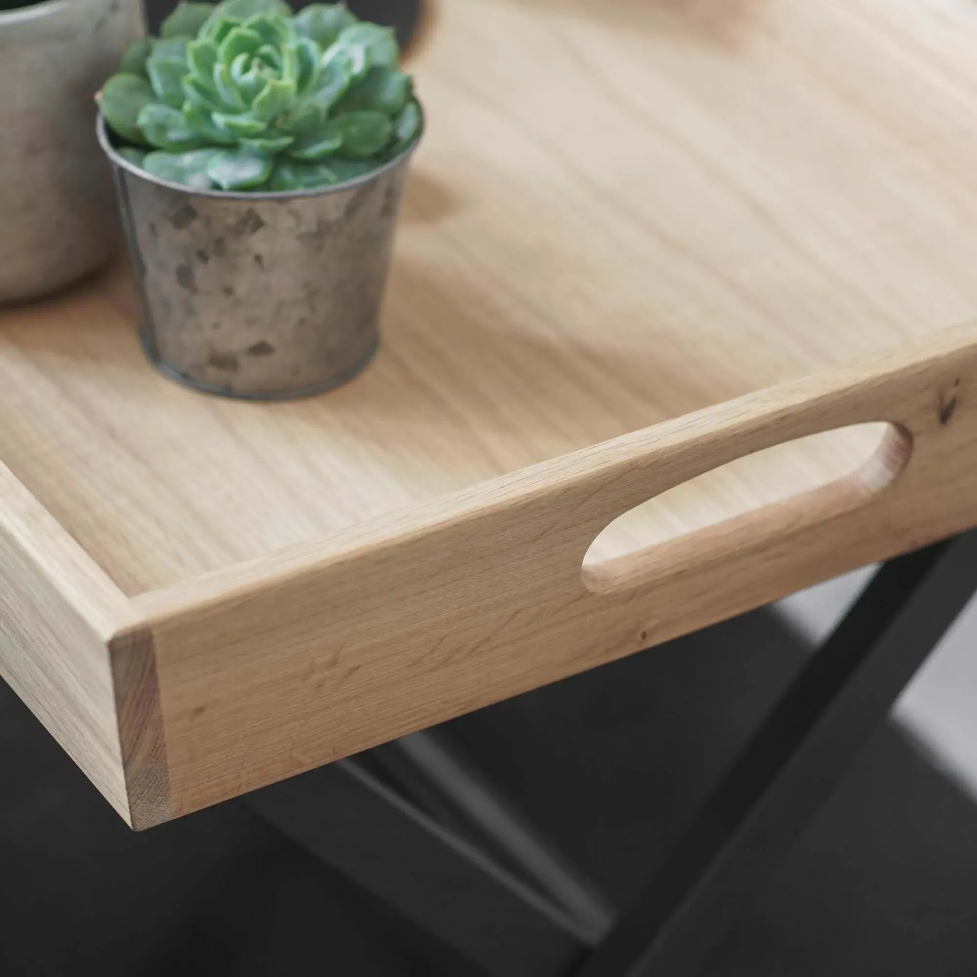 Clockhouse Side Table - Carbon, Oak