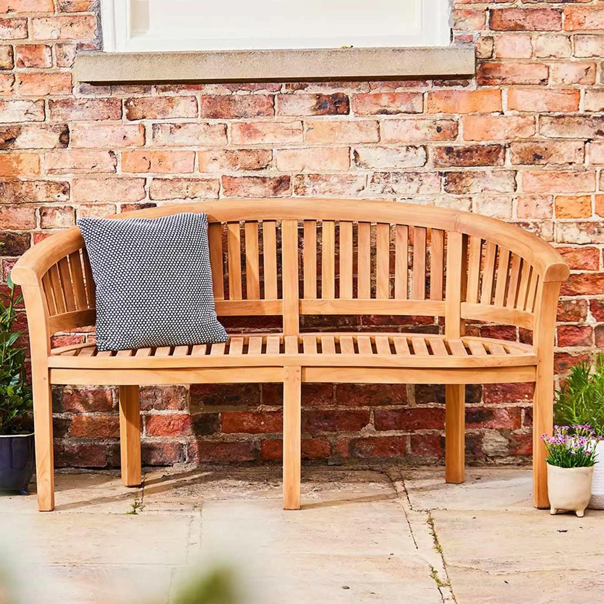 Crummock 3-Seater Outdoor Bench - Natural, Teak