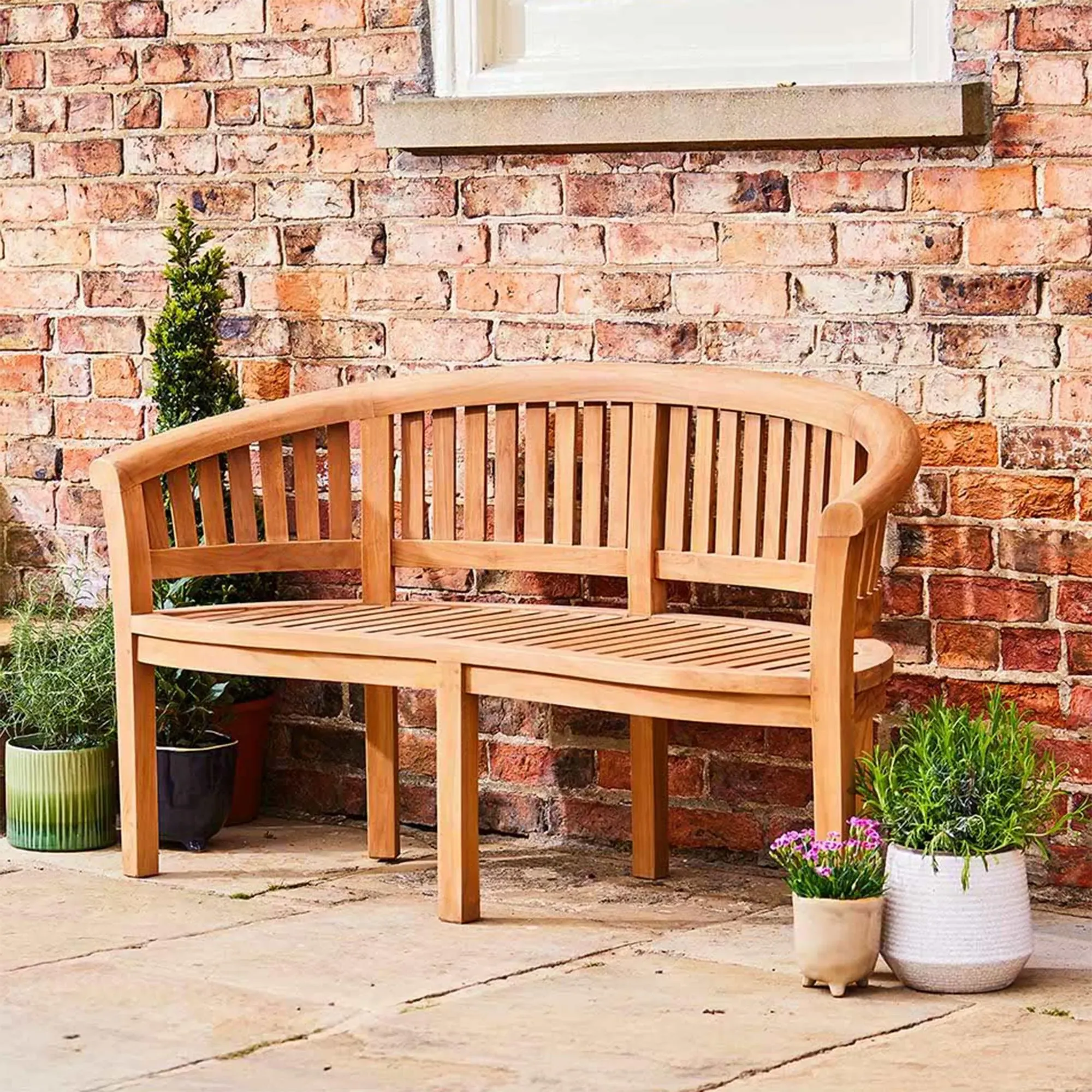 Crummock 3-Seater Outdoor Bench - Natural, Teak