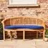 Crummock Outdoor Teak Bench with Cushion - Blue, Teak