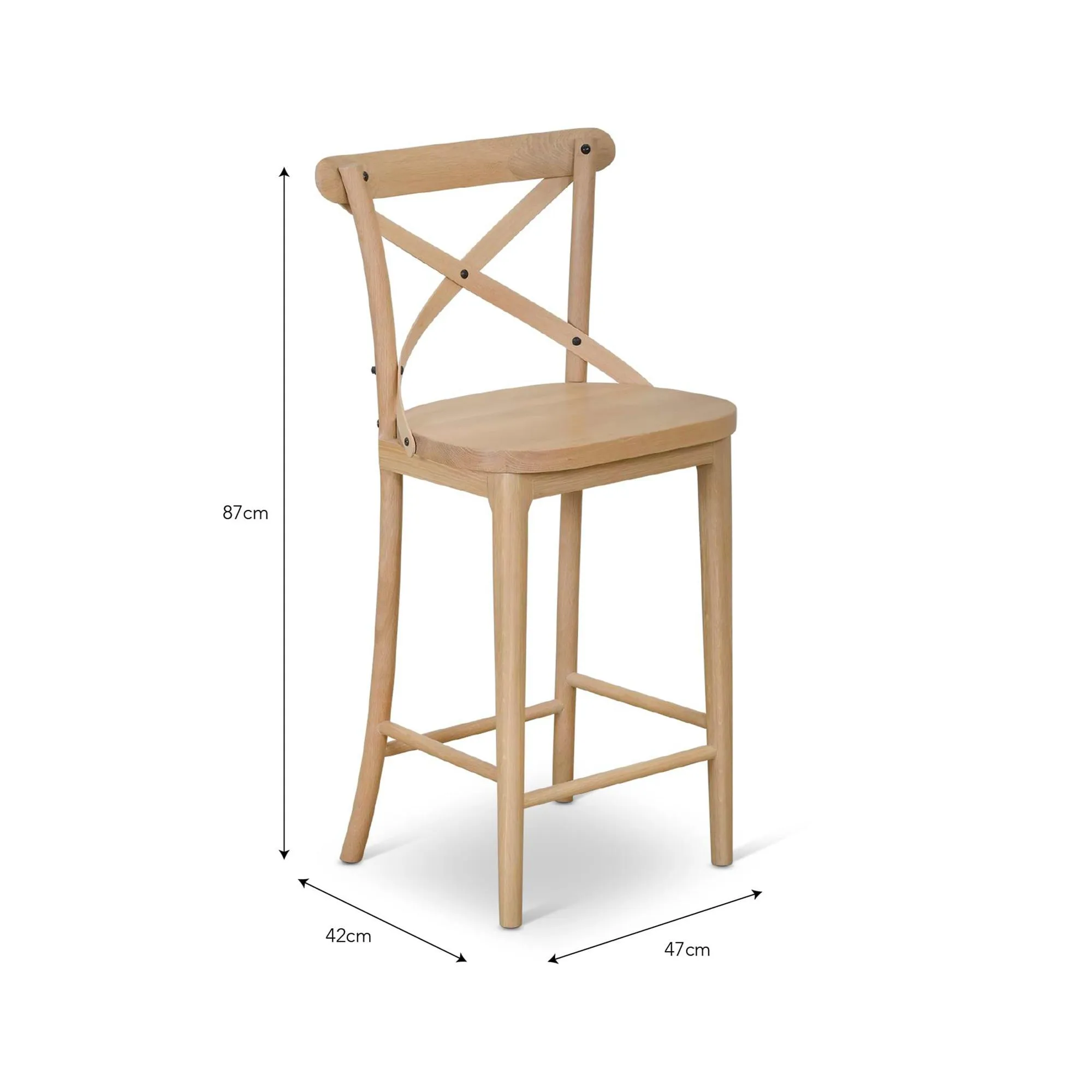 Ferndale Cross Back Cafe Bar Stool - Natural